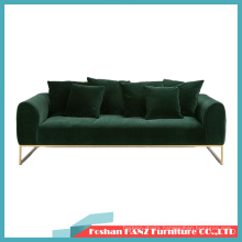 Northern Europe Light Luxury Fabric Black Green Small Family Three Person Velvet Harbor Sofa